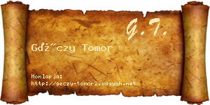 Géczy Tomor névjegykártya